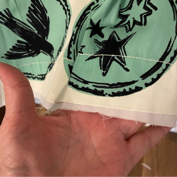 NWT Zara Green and Off White Pleated Skirt Large - Picture 6 of 12